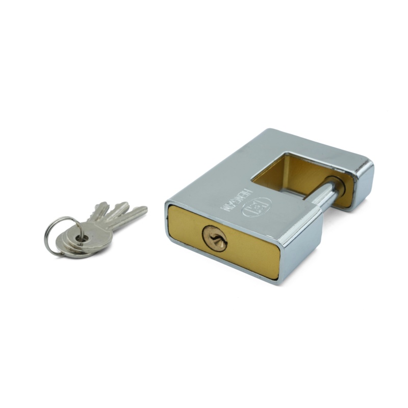 Cerradura rectangular de media carcasa de níquel galvanizado