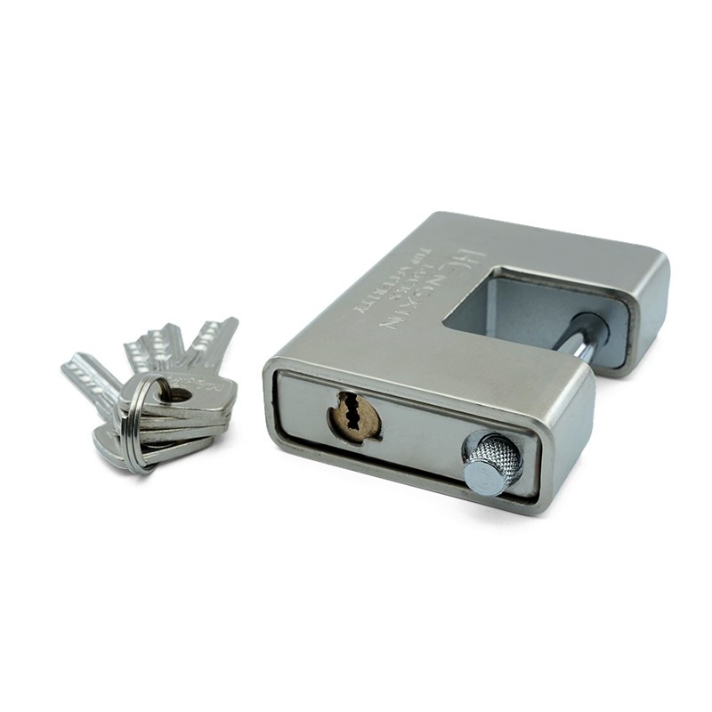 Cerradura rectangular de carcasa completa de níquel galvanizado B